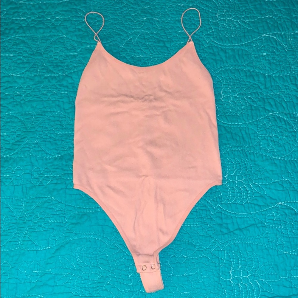 Pink Spaghetti Strap Bodysuit